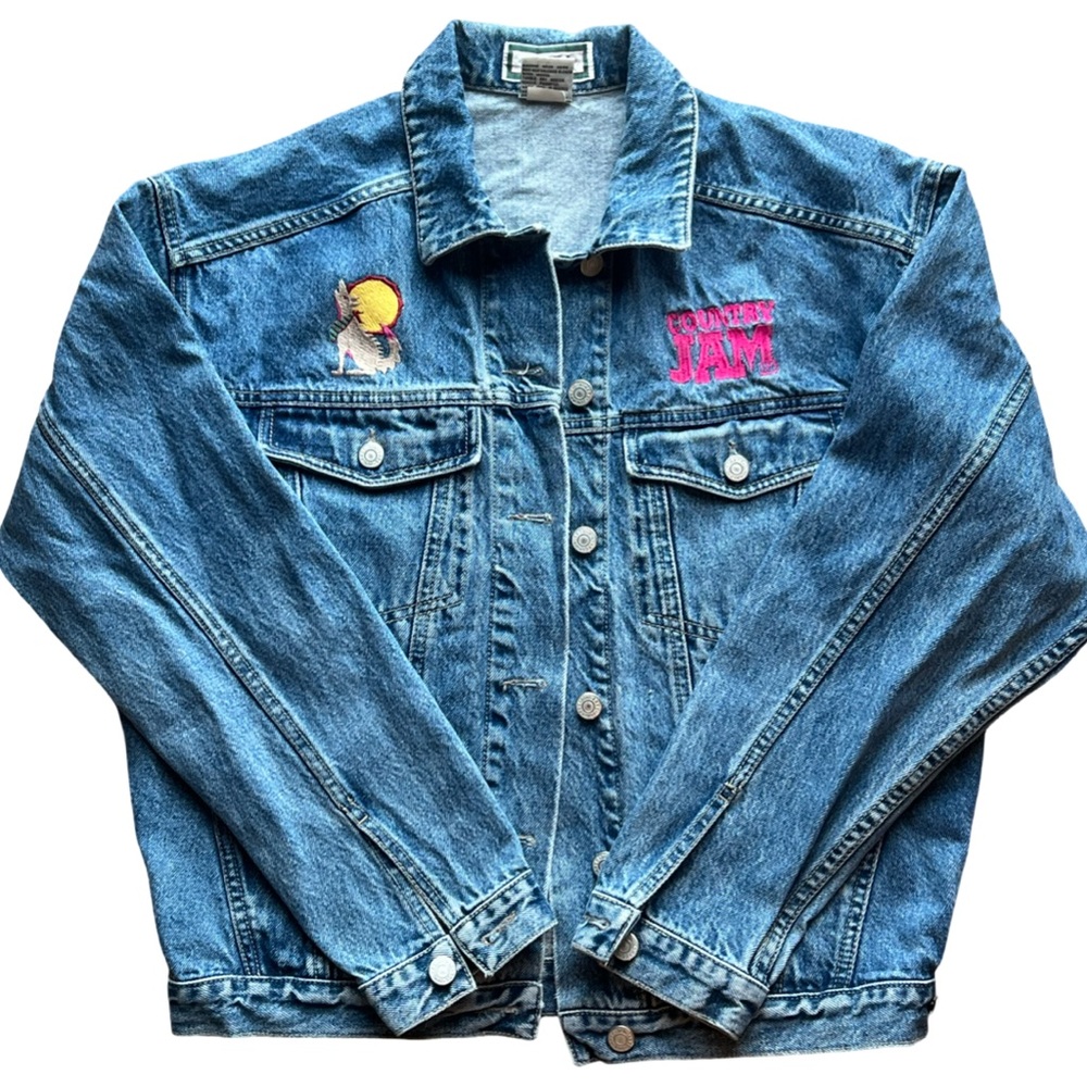 Western/ country Vintage Denim Jacket with Embroidery